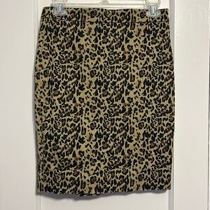Leopard J. Crew Pencil Skirt